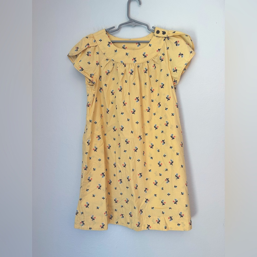 Hanna Andersson Girls Yellow Floral Dress - Size 12